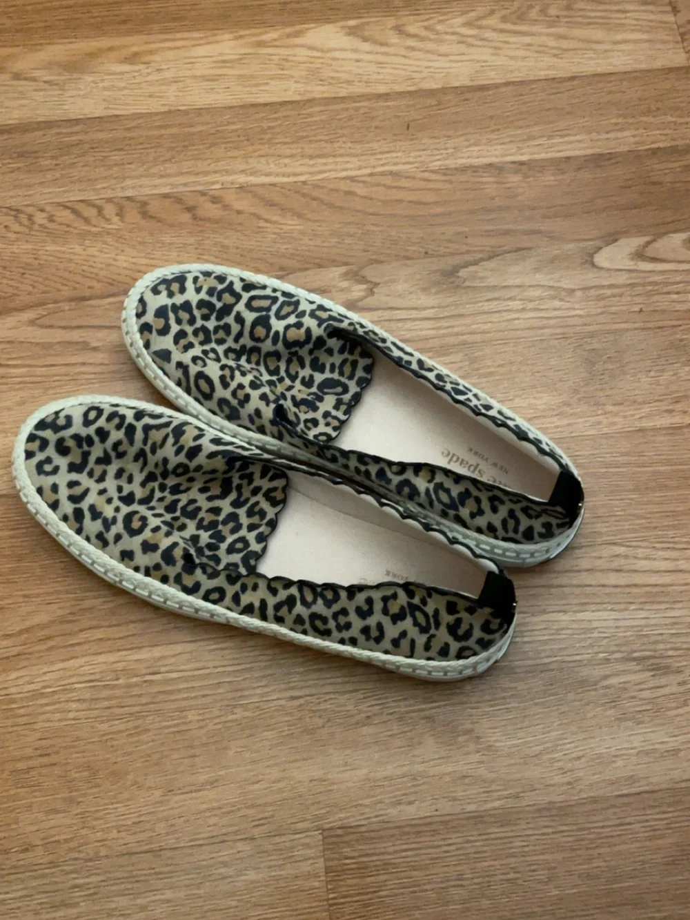 kate spade Leopard Print Espadrille Slip-Ons in Tan and Black